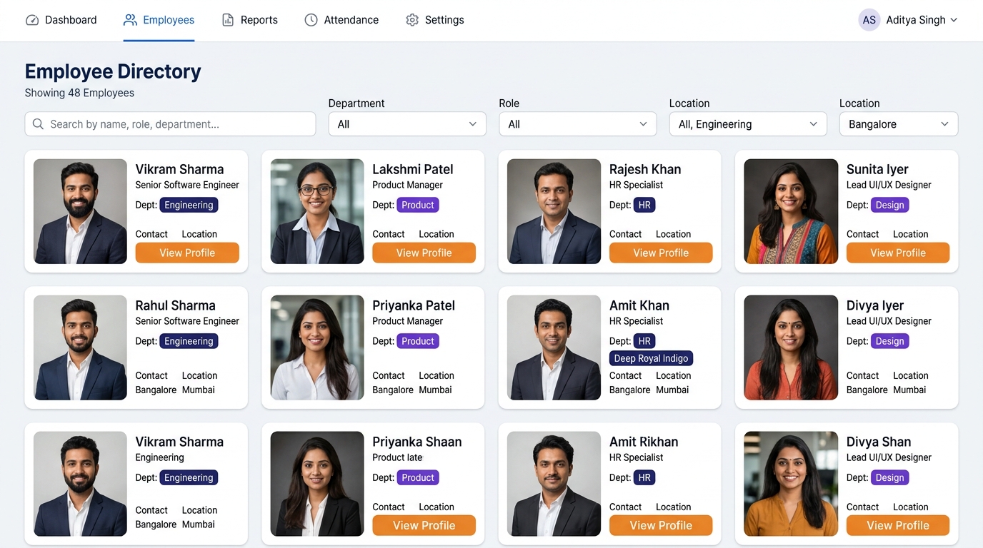 Employee Master Directory Interface