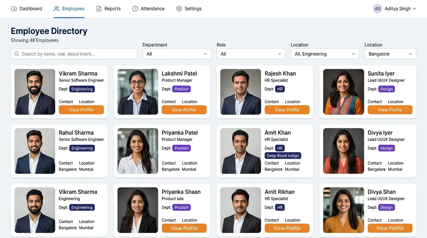 Employee Master Directory Interface