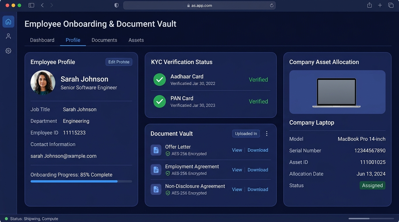 Employee Onboarding and Document KYC Vault Interface