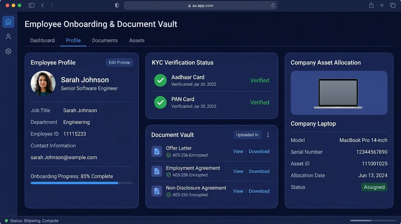 Employee Onboarding and Document KYC Vault Interface