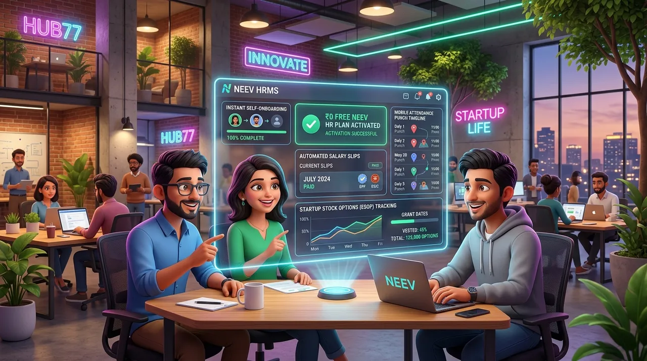 AccoNova startup HR software dashboard, payroll and GPS attendance in India