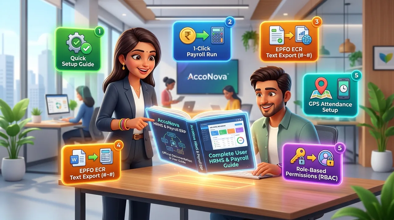AccoNova HRMS ERP Complete System Manual and User Documentation